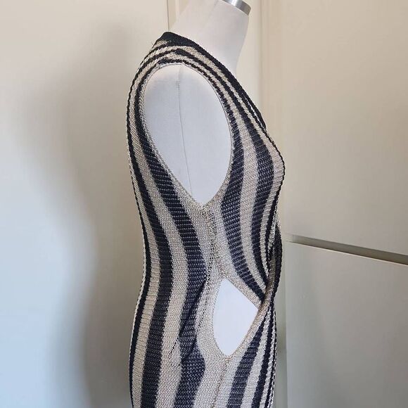 Privy Privately Privileged Boulevard Blk/Gold Striped Dress, L, NWOT - Picture 7 of 9